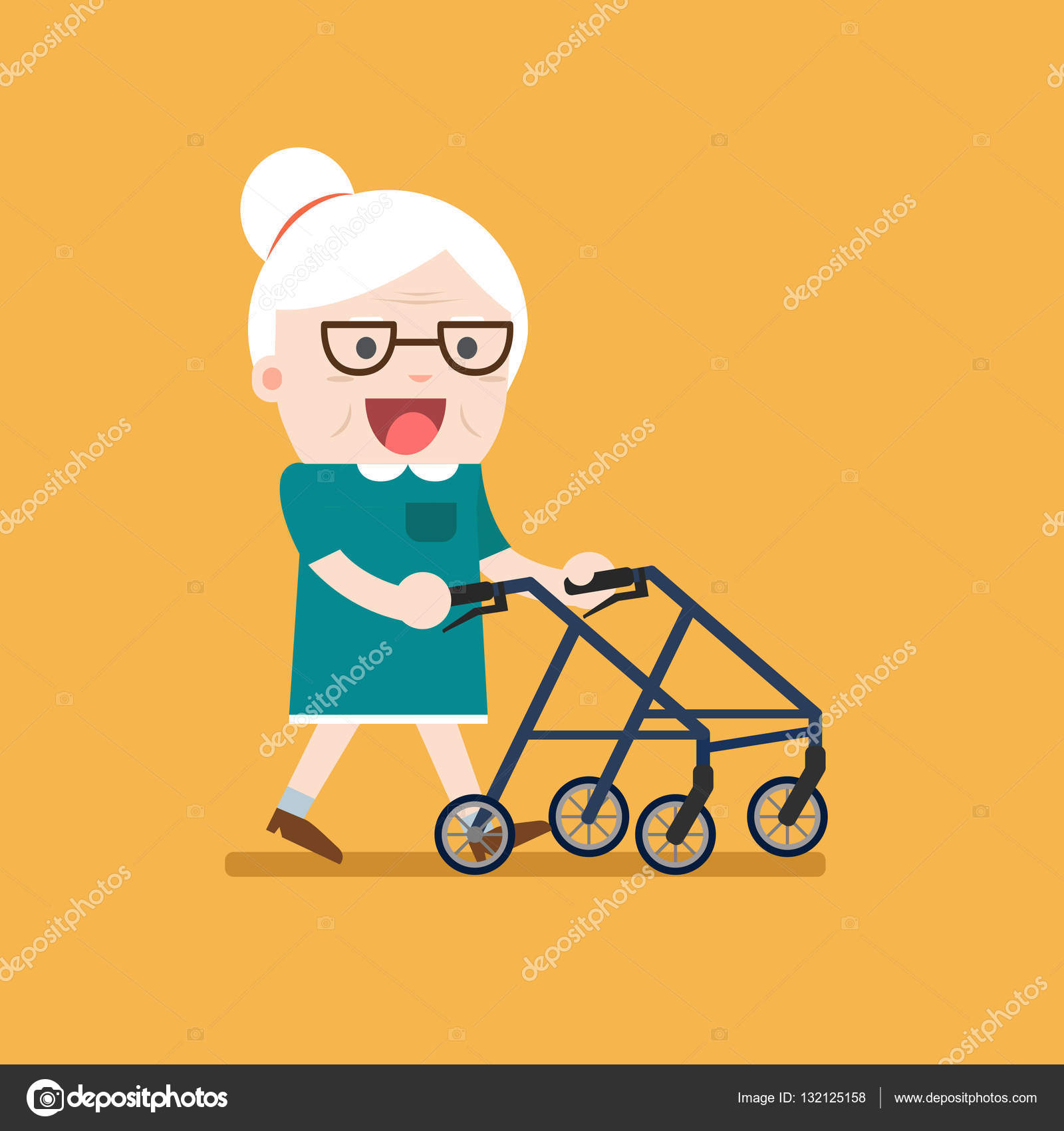 Elderly woman old lady character with paddle Vector Image