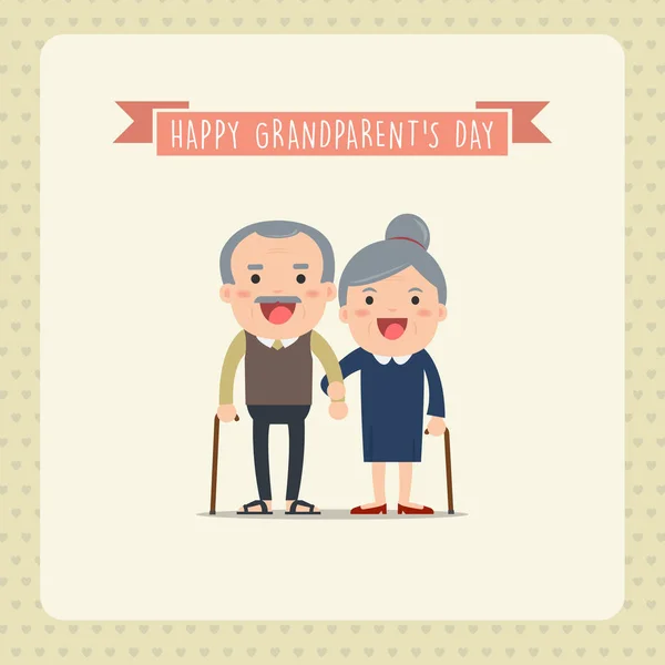Avós e netos. Avós felizes . — Vetor de Stock