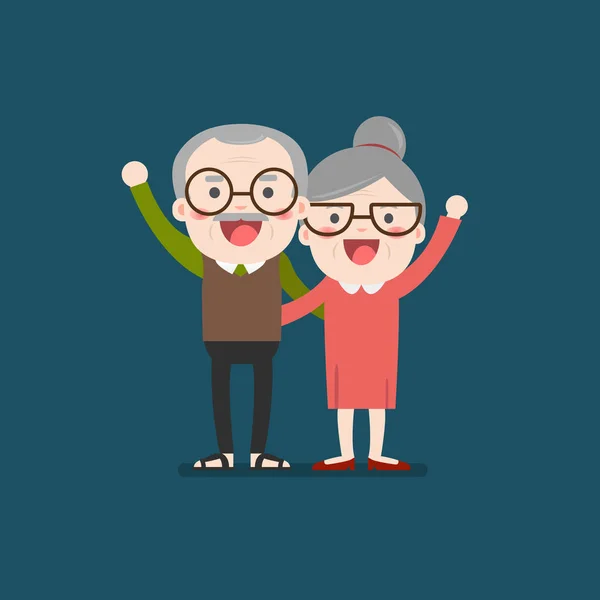 Пенсионерская пожилая пара . — стоковый вектор