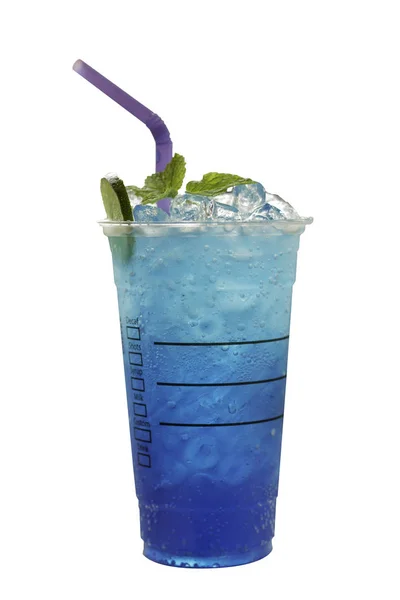 Blauwe Hawaiian kalk soda/Iced blue hawaii — Stockfoto