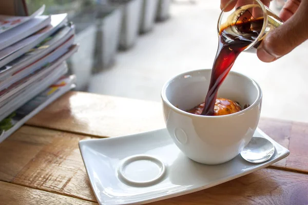 Affogato coffee with ice cream — Stock Photo, Image