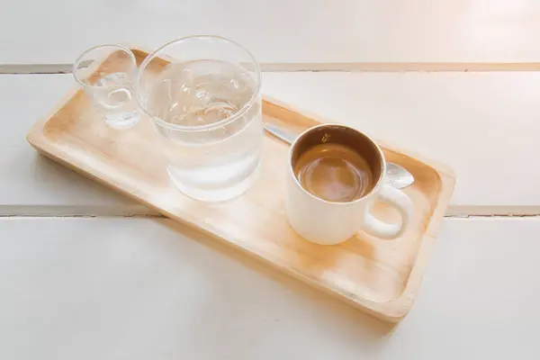 Coffee espresso with water — Stock Photo, Image