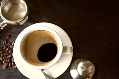 Kahve fincanı ve ekipman fasulye kahve için