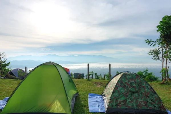 Tour tents camp — Stock Photo, Image