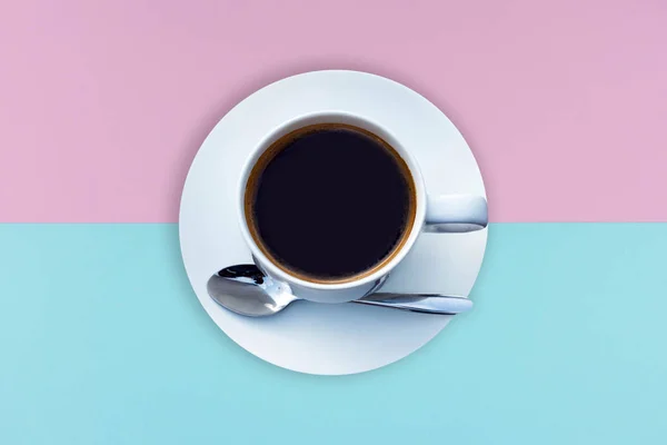 Coffee cup on colorful paper — Stock Photo, Image