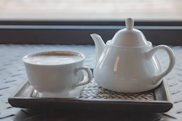 Cup of latte coffee — Stock Photo, Image