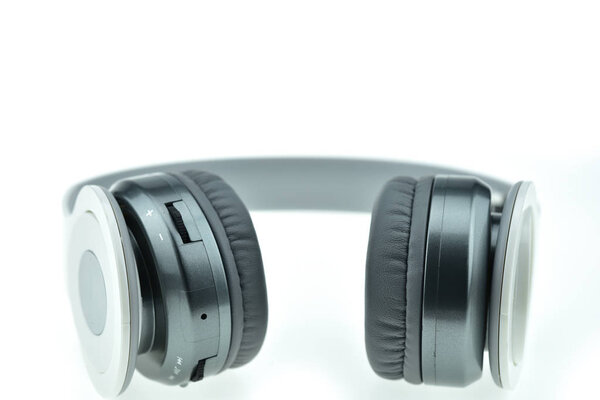 Wireless headphones isolated on a white background, white headphone, bluetooth