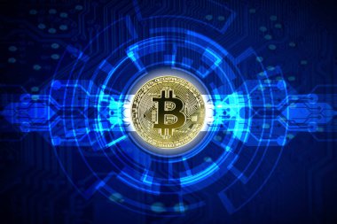 Altın bitcoin ve anakart 