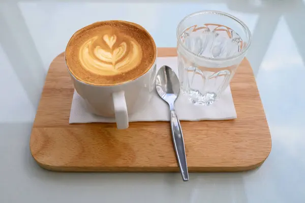 Coffee cup latte art — Stock Photo, Image