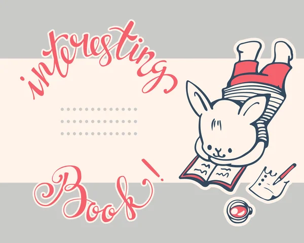 Bunny pocztówka szablonu — Wektor stockowy