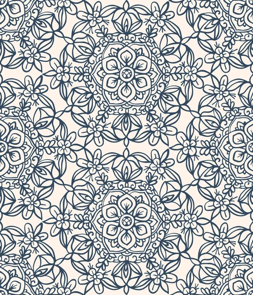 Patrón con adorno geométrico y floral — Archivo Imágenes Vectoriales