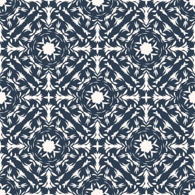 Geometrik ve bitkisel süsleme ile karanlık seamless modeli