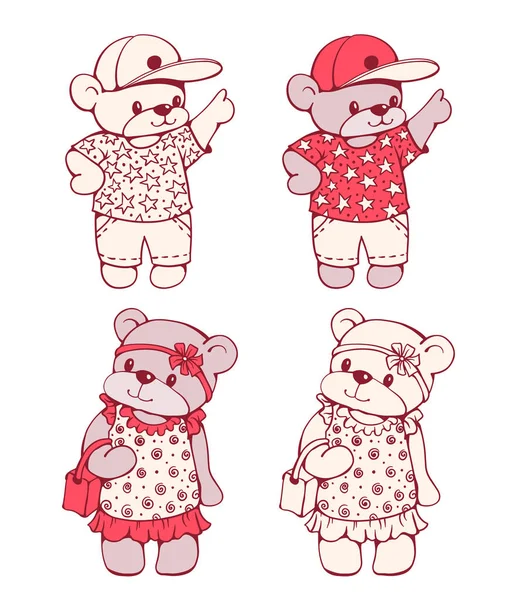 Lustige Cartoon-Teddybären — Stockvektor