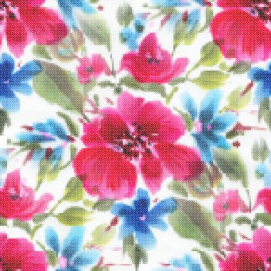 İşlemeli çiçekler ile Seamless Modeli 