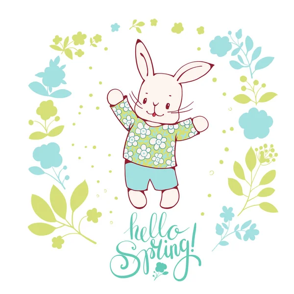 Carte de Pâques avec lapin — Image vectorielle
