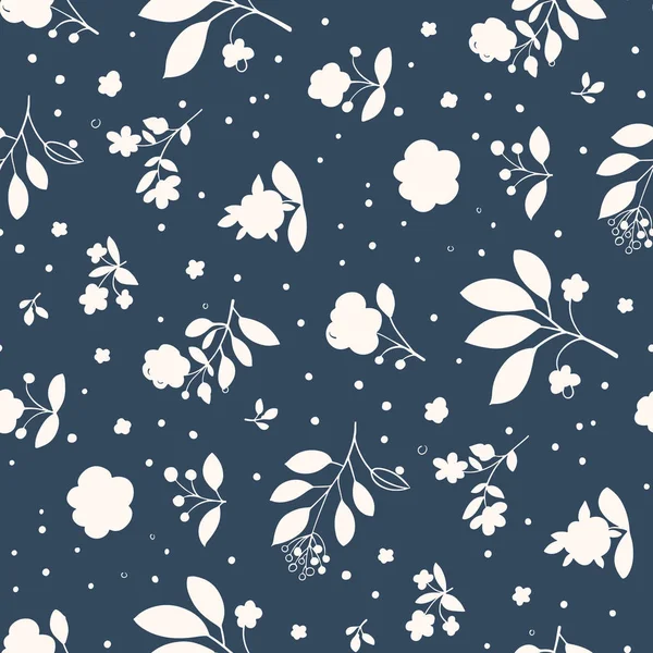 Flores blancas sobre un fondo azul — Archivo Imágenes Vectoriales