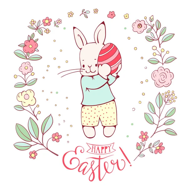 Easter card with Bunny — Stock Vector