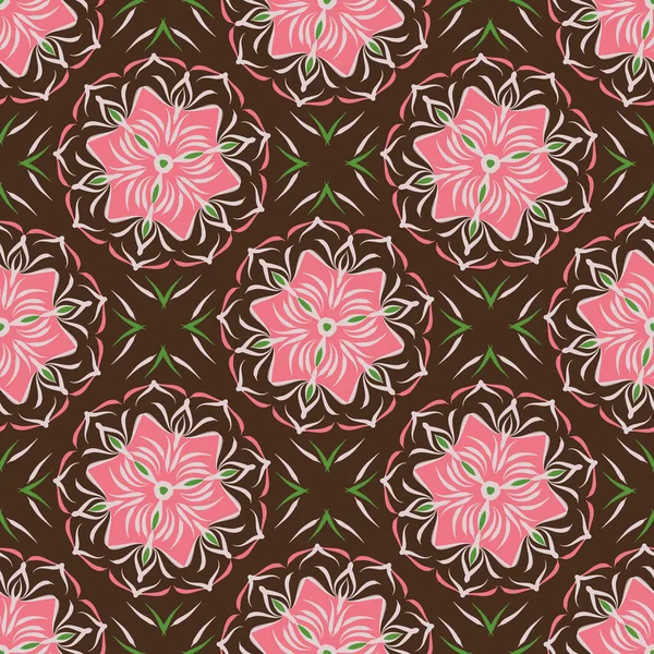 Brown and pink seamless pattern — Stock Vector