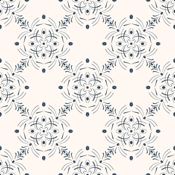 Patroon met bloemen- en geometrische ornament — Stockvector