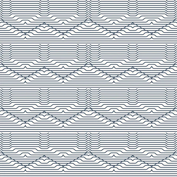 Ornamento geométrico con delgadas líneas en zigzag — Vector de stock