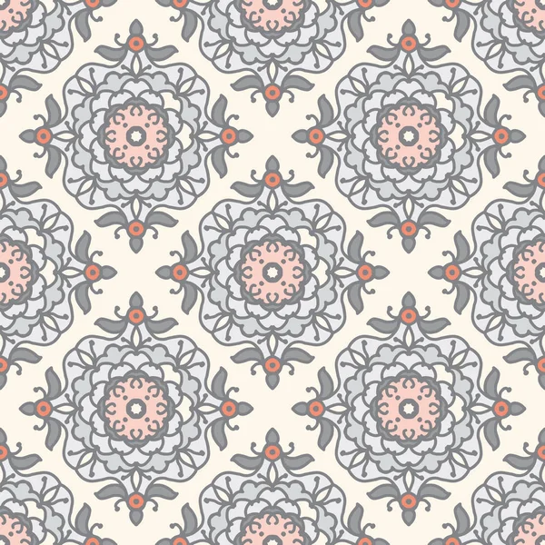 Bloemen- en geometrische sieraad in pasteltinten — Stockvector