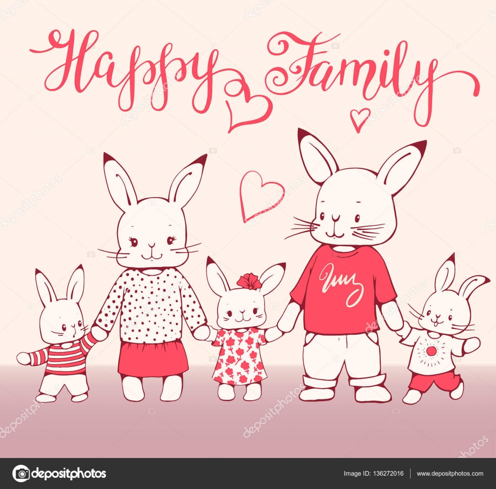 Cartoon Bunnies family Stock Vector Image by ©tiff20 #136272016