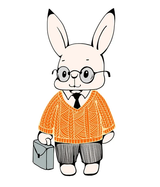 Divertente coniglietto cartone animato — Vettoriale Stock
