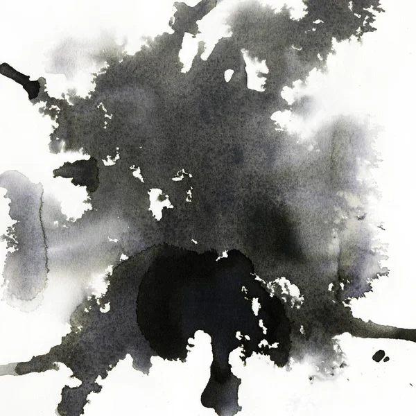 Bakgrund med svarta Akvarell fläckar — Stockfoto