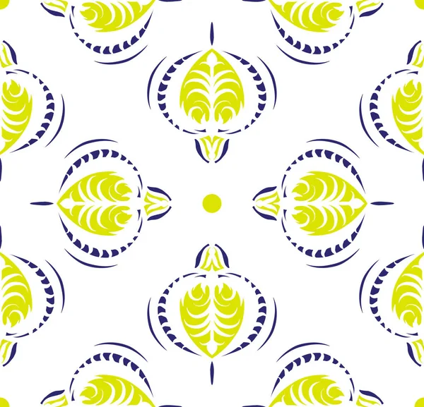 Motif avec ornement floral et géométrique — Image vectorielle