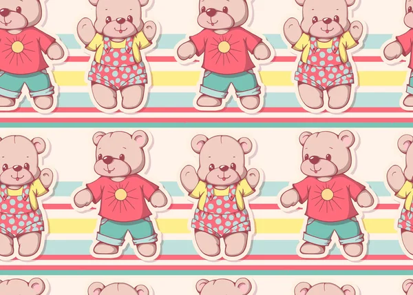 Patrón de osos de dibujos animados — Archivo Imágenes Vectoriales