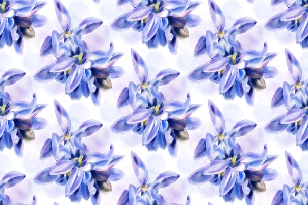 Vzorek s květy, akvarel — Stock fotografie