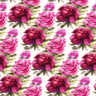 Suluboya gül deseni