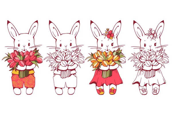 小兔子无缝模式 — 图库矢量图片