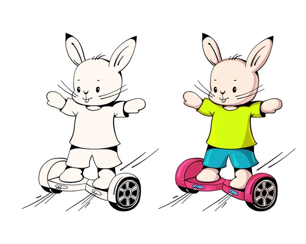 Artoon Bunny en girometro — Vector de stock