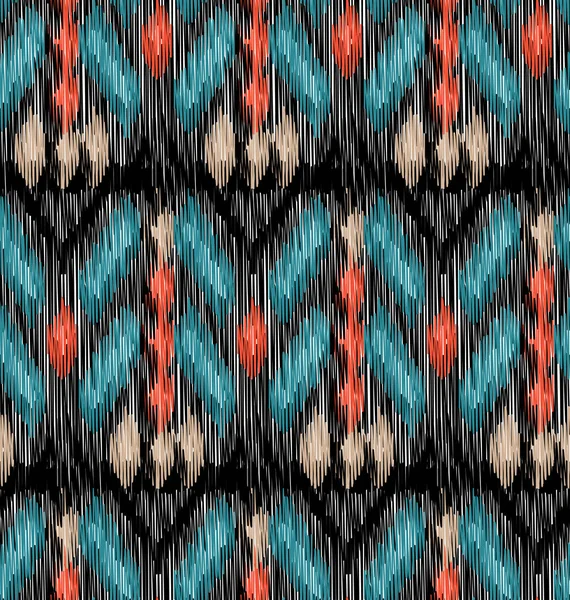 Nahtloses Ikat-Muster — Stockvektor