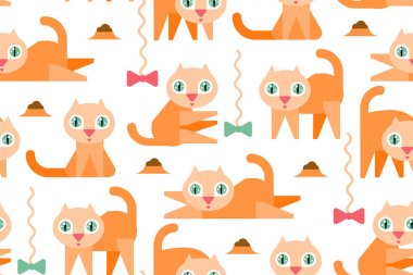 Kırmızı kedi desen