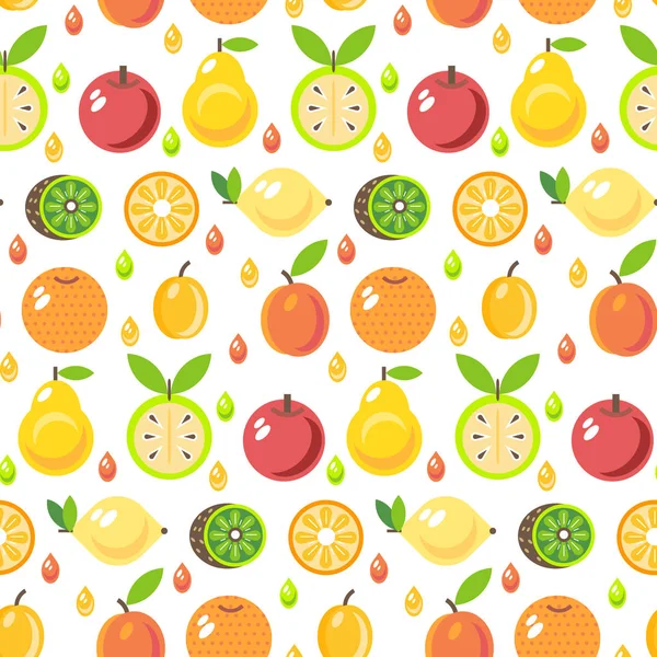 Naadloze patroon met heldere vruchten — Stockvector
