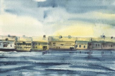  nehrin kıyısında küçük bir kasaba