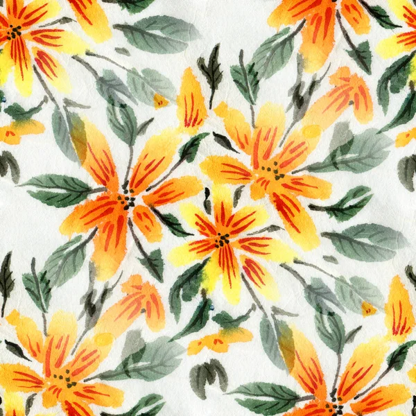 Akvarel blomster mønster - Stock-foto