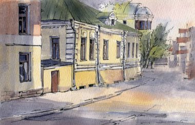 Alacakaranlıkta çizilmiş şehir manzarası