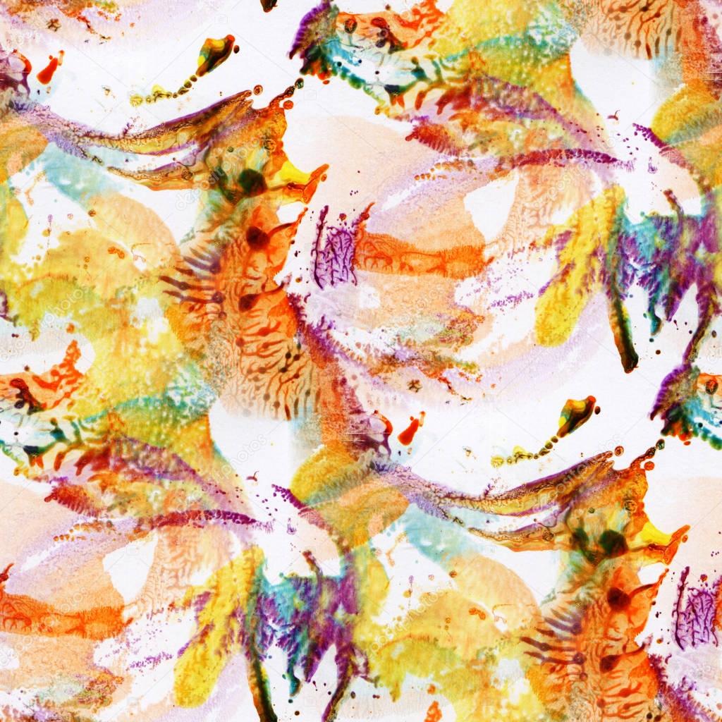 Hand-drawn pattern in watercolor
