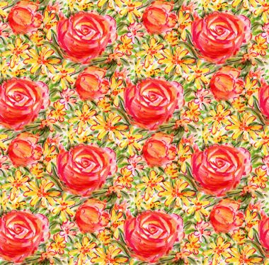  Suluboya çiçek deseni