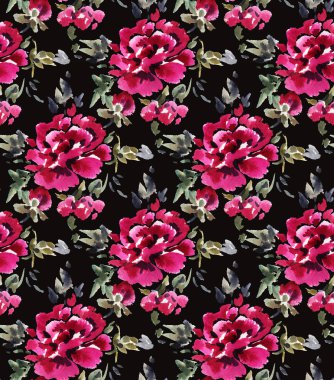 Suluboya çiçek deseni