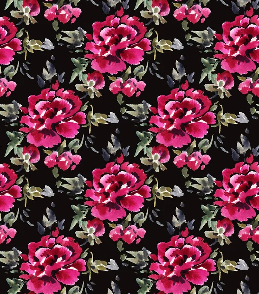Watercolor flowers pattern