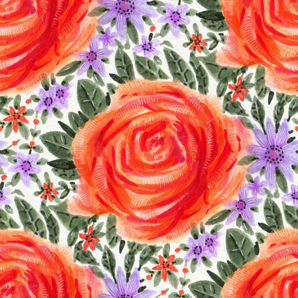 Aquarel rozen patroon — Stockfoto