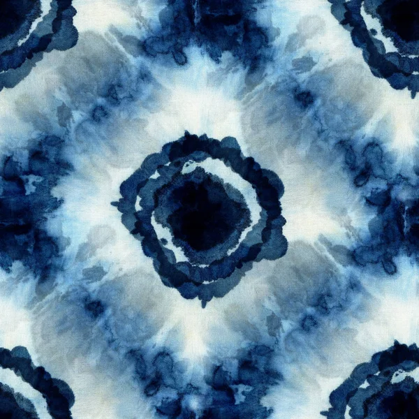 Naadloze tie-dye patroon van indigo kleur — Stockfoto