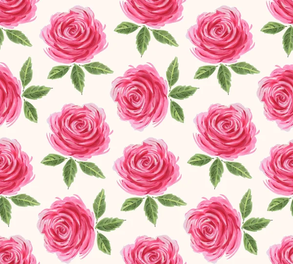 수채화 장미 패턴 — 스톡 사진