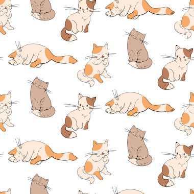 yavru kedi seamless modeli 