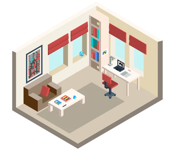 Sala de estar com mobiliário —  Vetores de Stock