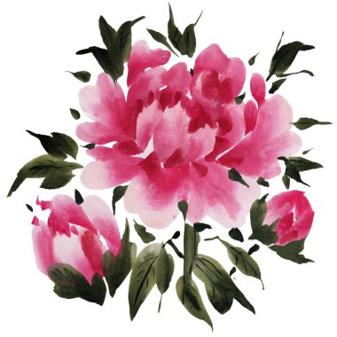 Suluboya çiçek deseni